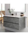 Mobile bagno sospeso Bolton colore cemento 80x45x48H 2 cassetti: design moderno e funzionalità