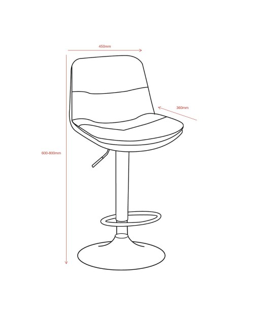 Sgabello ecopelle grigio Paco: stile e funzionalità per il tuo ambiente