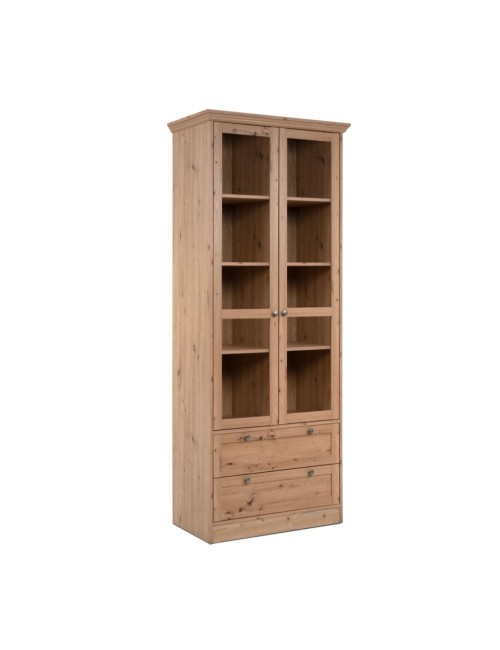 Vetrina 2 ante e 2 cassetti rovere anticato Timber52A 80x45x200H Il fascino del legno naturale nella tua casa