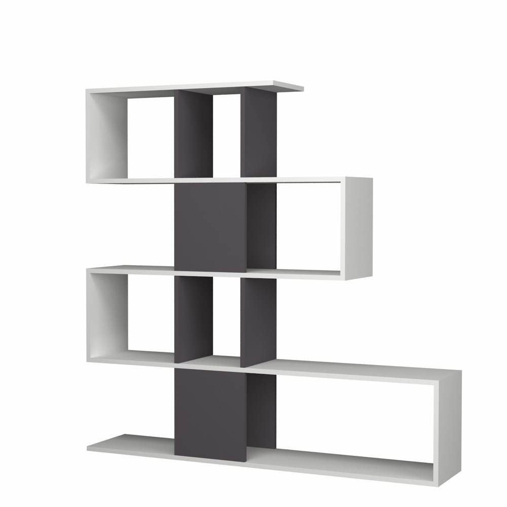 Libreria a cubi 116cm in legno design moderno colore bianco consumato -  Bergamo