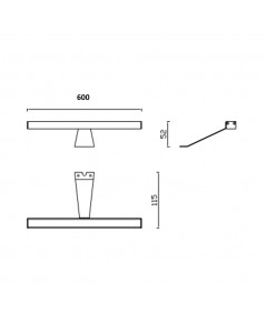 Lampada LED per bagno Kyra 600 mm cromata