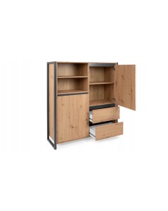 Credenza alta L120XP40XH140 quercia antracite Denver 51