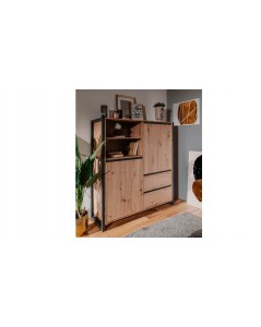 Credenza alta L120XP40XH140 quercia antracite Denver 51