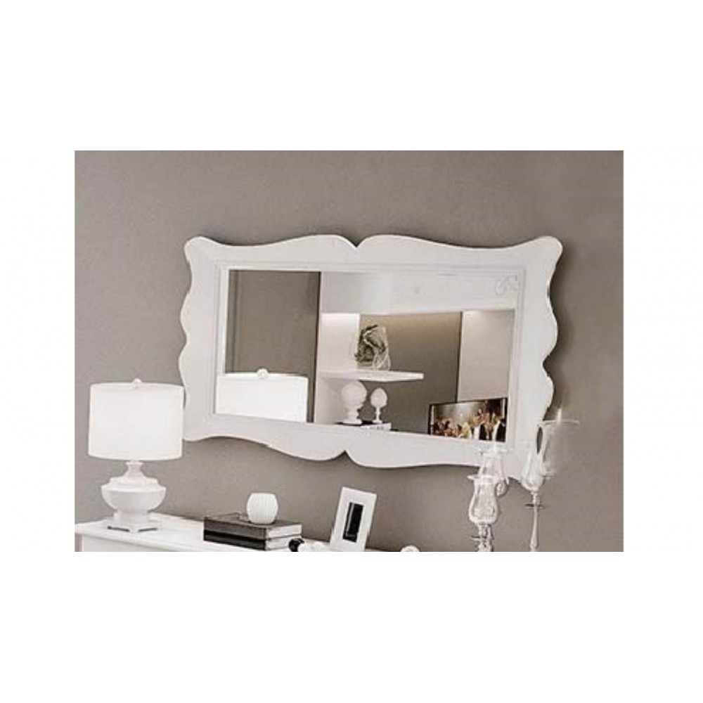 Specchiera con cornice 160x7x85H cm. Giselle colore bianco