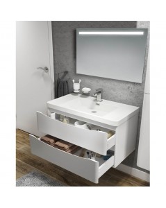 Mobile Bagno Sospeso Lesina 90x48x55 Colore Bianco Lucido Prezzo