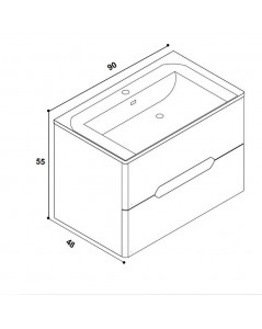 Mobile Bagno Sospeso Varano 90x48x55 Colore Grigio Chiaro Prezzo