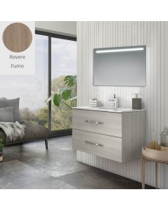 Mobile Bagno Sospeso Bracciano 81,5x46,5x53 H Colore Rovere Fumo