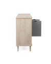 Credenza Epik51 con 3 ante 120x40x88,3 colore rovere antracite grigio