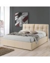 Letto matrimoniale con contenitore Melia ecopelle crema