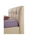 Letto matrimoniale con contenitore Melia ecopelle crema