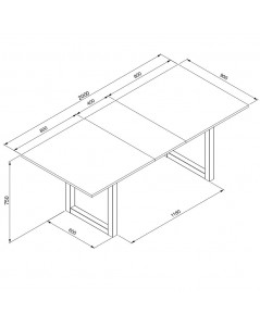 Tavolo allungabile 160X90X75H Denver50 colore quercia antracite