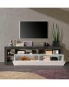 Porta TV Mogol 184x42x58H colore bianco lucido ossido