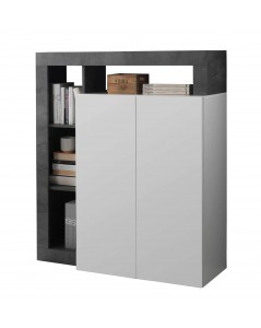 Credenza Mogol 108x42x127H colore bianco lucido ossido