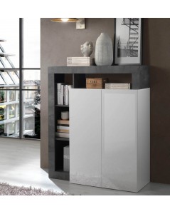 Credenza Mogol 108x42x127H colore bianco lucido ossido