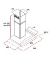 Cappa inox da parete 90 cm cupolino in vetro WETH 90 Samet