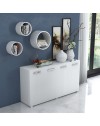 Mobile multiuso 180x45x80 ingresso e ufficio Viareggio colore bianco frassinato