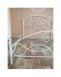 Letto Matrimoniale Ferro Battuto Narciso Colore Bianco Argento