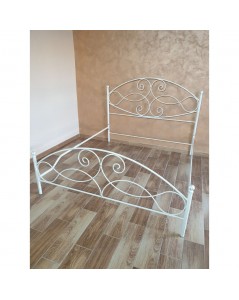 Letto Matrimoniale Ferro Battuto Narciso Colore Bianco Argento