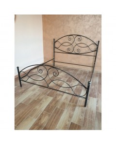 Letto Matrimoniale Ferro Battuto Narciso Colore Nero Argento