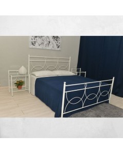 Letto Matrimoniale Ferro Battuto Silene Colore Bianco Opaco